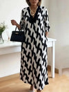 Elegant Art Print Midi Dress