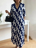 Elegant Art Print Midi Dress