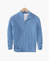 Cotton Cable Knit Half-Zip Sweater